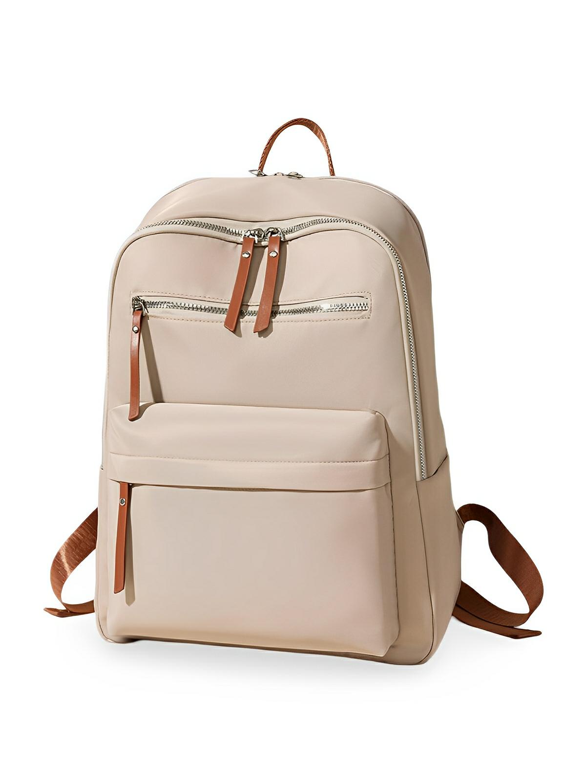 Sac à dos femme, grande capacité, compartiment ordinateur, nylon imperméable, voyage, univers, modèle Alia - Sac à dos - Beige