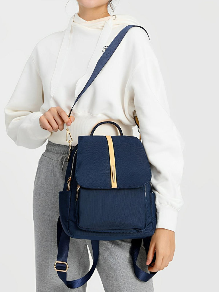 Sac à dos femme, imperméable, léger, compact, usage quotidien, nylon, modèle Emline - Sac à dos - Bleu