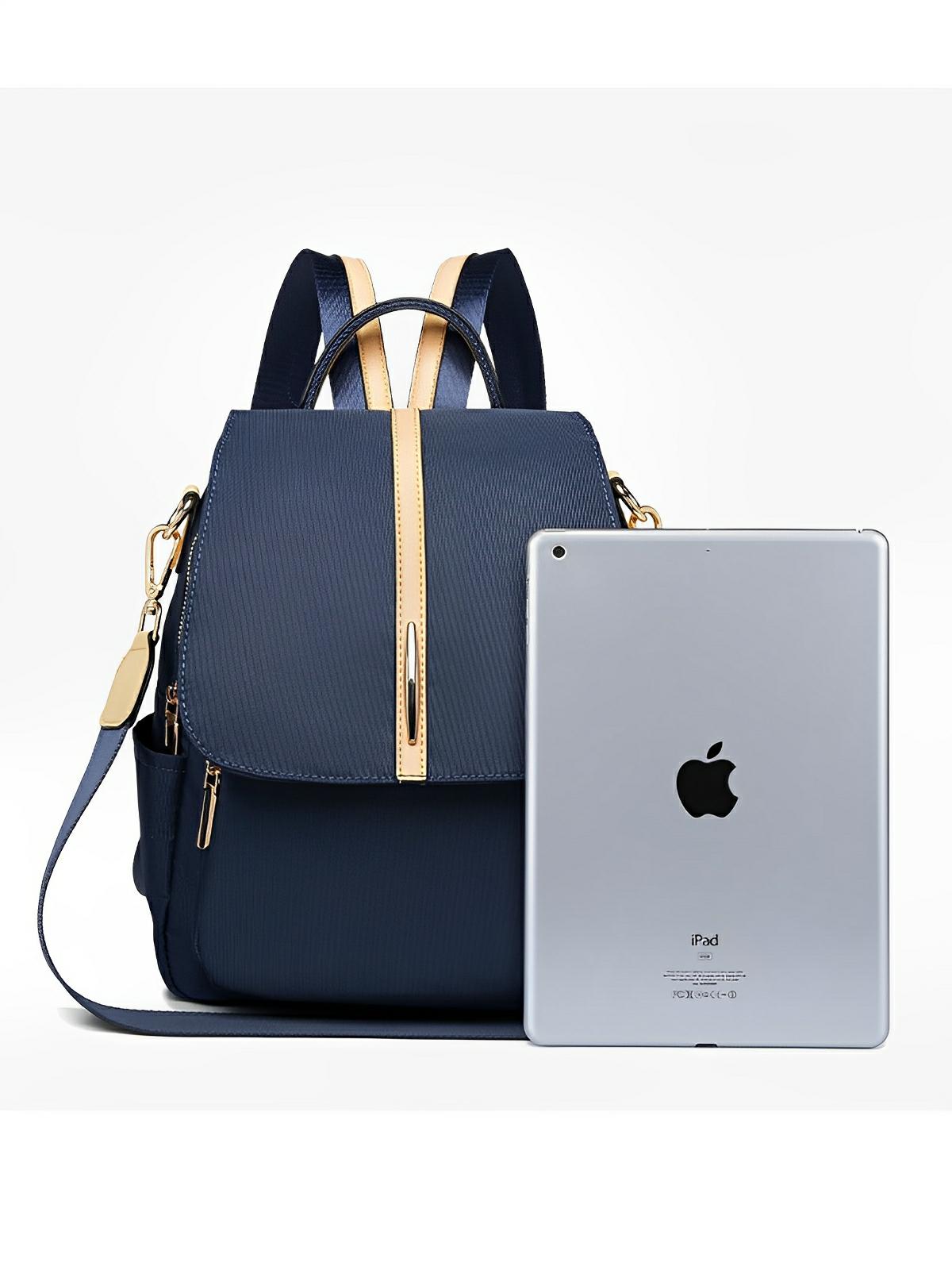 Sac à dos femme, imperméable, léger, compact, usage quotidien, nylon, modèle Emline - Sac à dos - Bleu