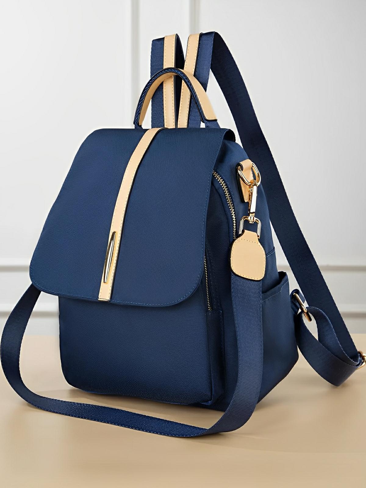 Sac à dos femme, imperméable, léger, compact, usage quotidien, nylon, modèle Emline - Sac à dos - Bleu