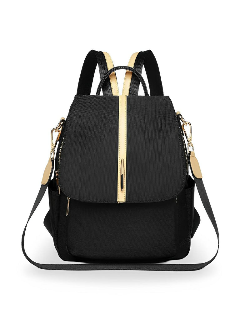 Sac à dos femme, imperméable, léger, compact, usage quotidien, nylon, modèle Emline - Sac à dos - Noir