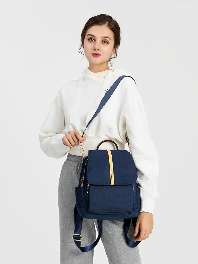 Sac à dos femme, imperméable, léger, compact, usage quotidien, nylon, modèle Emline - Sac à dos - Bleu