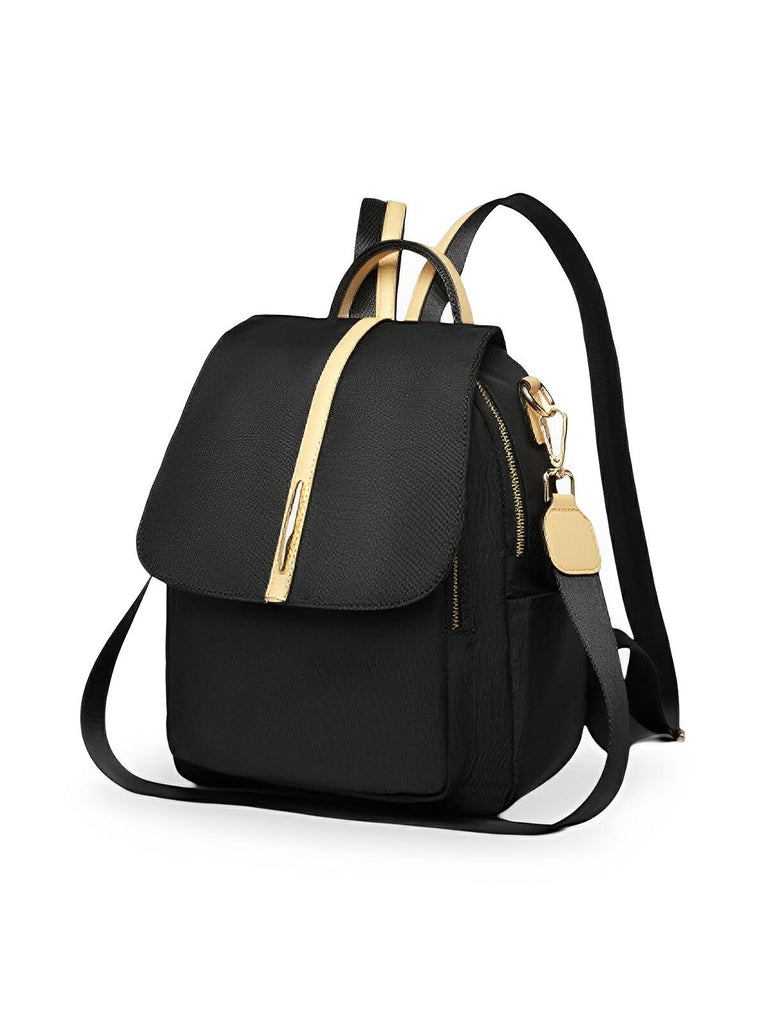 Sac à dos femme, imperméable, léger, compact, usage quotidien, nylon, modèle Emline - Sac à dos - Noir