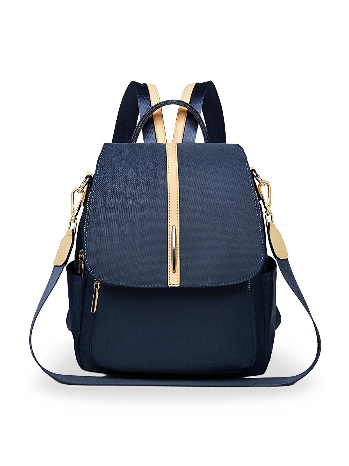 Sac à dos femme, imperméable, léger, compact, usage quotidien, nylon, modèle Emline - Sac à dos - Bleu