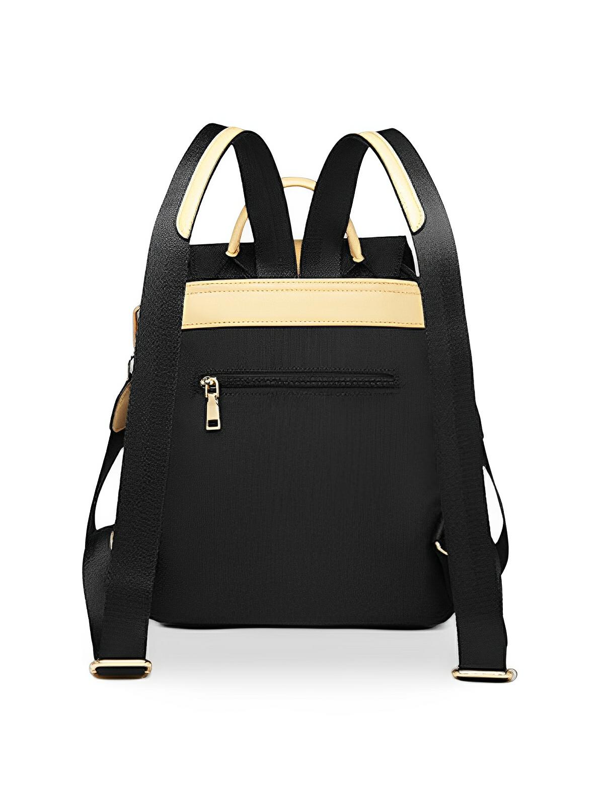 Sac à dos femme, imperméable, léger, compact, usage quotidien, nylon, modèle Emline - Sac à dos - Noir
