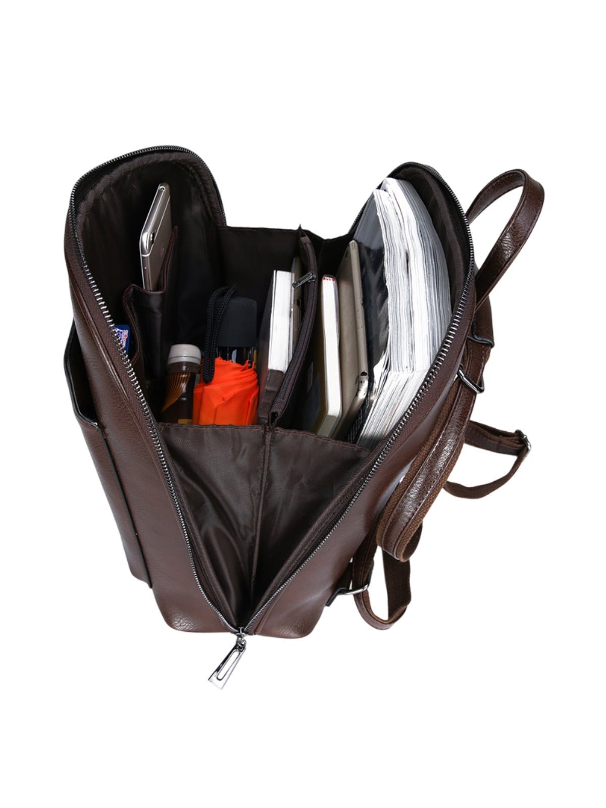 Sac à dos femme, sac ville imperméable, sac ordinateur 13 pouces, sac anti - vol dos, sac école tendance, modèle Cordule - Sac à dos - Café