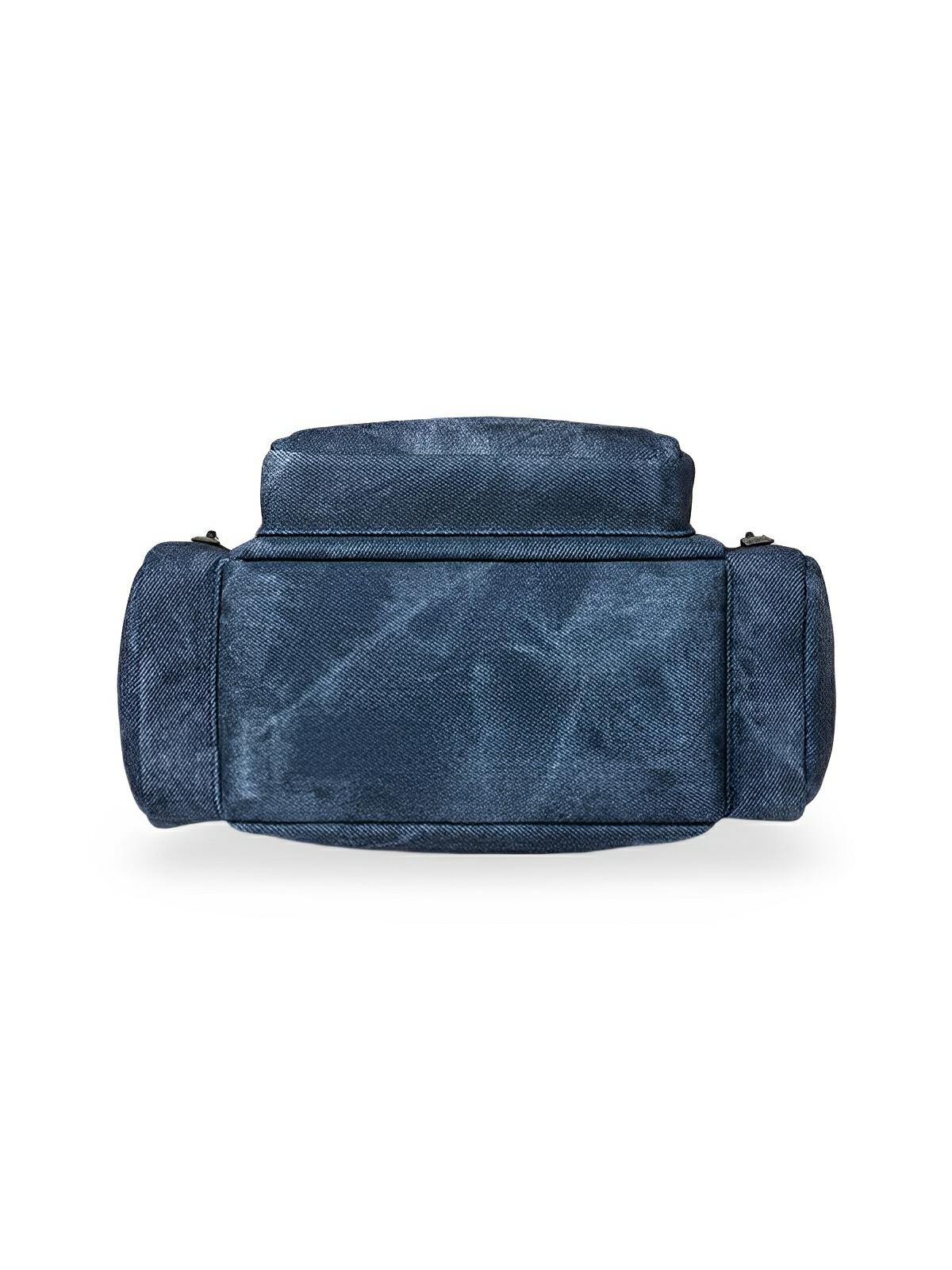 Sac à dos femme, simili vegan, compact, convertible sac bandoulière, multifonction, voyage, quotidien, modèle Amel - Sac à dos - Bleu