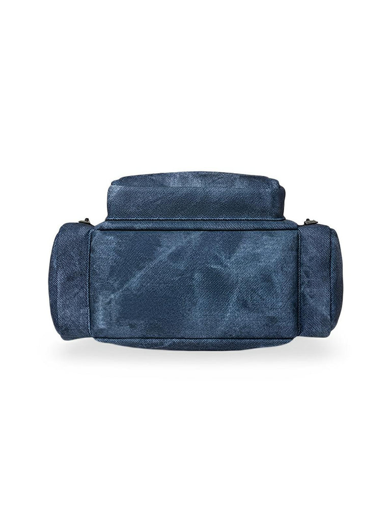 Sac à dos femme, simili vegan, compact, convertible sac bandoulière, multifonction, voyage, quotidien, modèle Amel - Sac à dos - Bleu