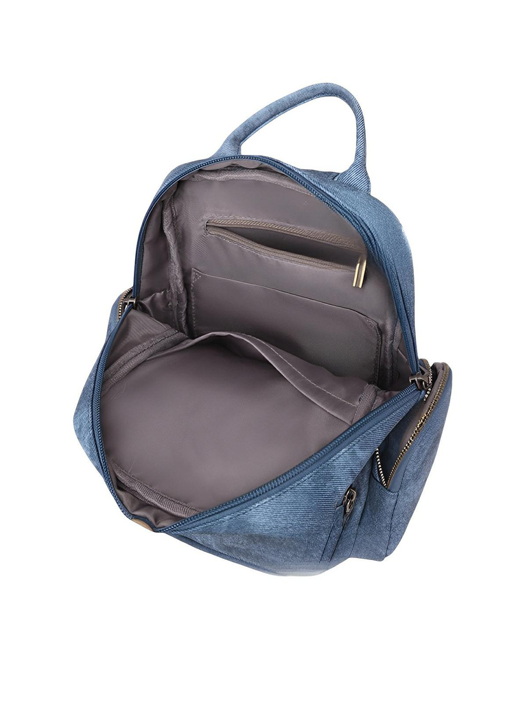 Sac à dos femme, simili vegan, compact, convertible sac bandoulière, multifonction, voyage, quotidien, modèle Amel - Sac à dos - Bleu