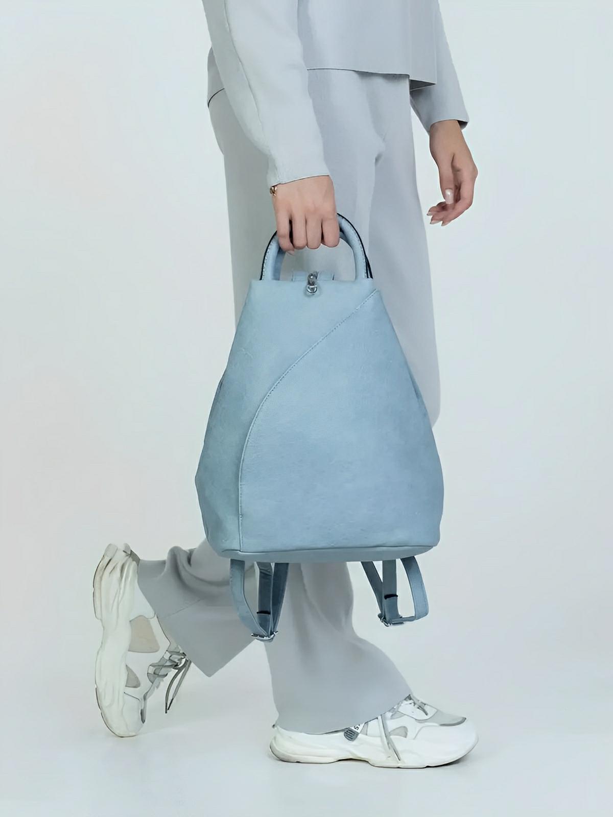 Sac à dos femme, simili vegan, léger, grande capacité, usage quotidien, modèle Tamara - Sac à dos - Bleu