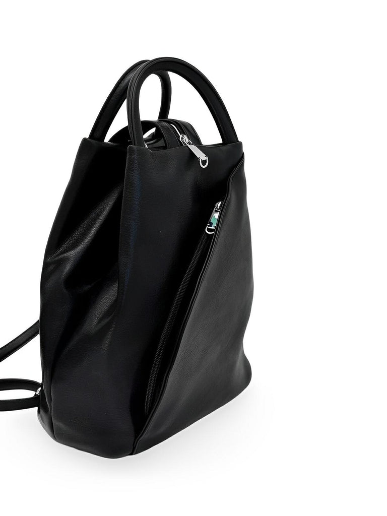Sac à dos femme, simili vegan, léger, grande capacité, usage quotidien, modèle Tamara - Sac à dos - Noir