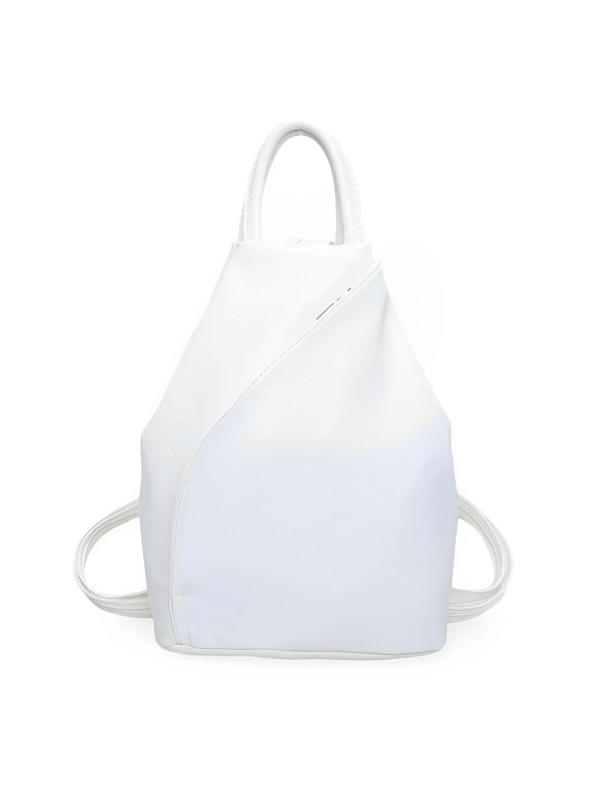 Sac à dos femme, simili vegan, léger, grande capacité, usage quotidien, modèle Tamara - Sac à dos - Blanc