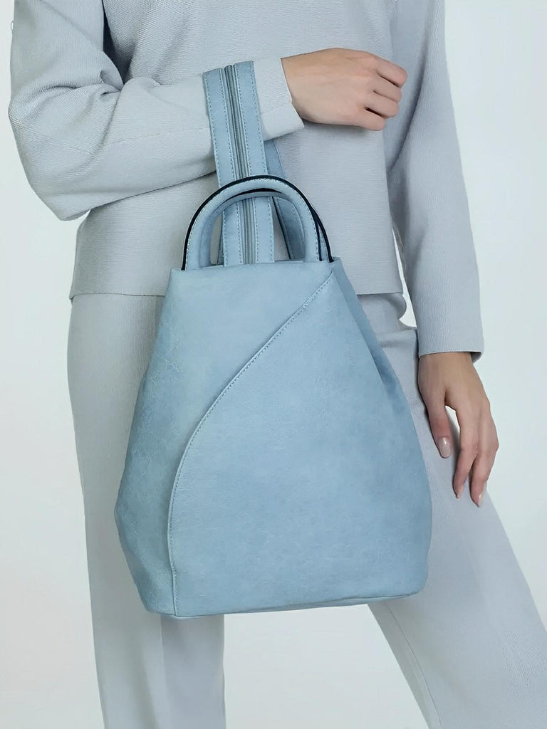 Sac à dos femme, simili vegan, léger, grande capacité, usage quotidien, modèle Tamara - Sac à dos - Bleu