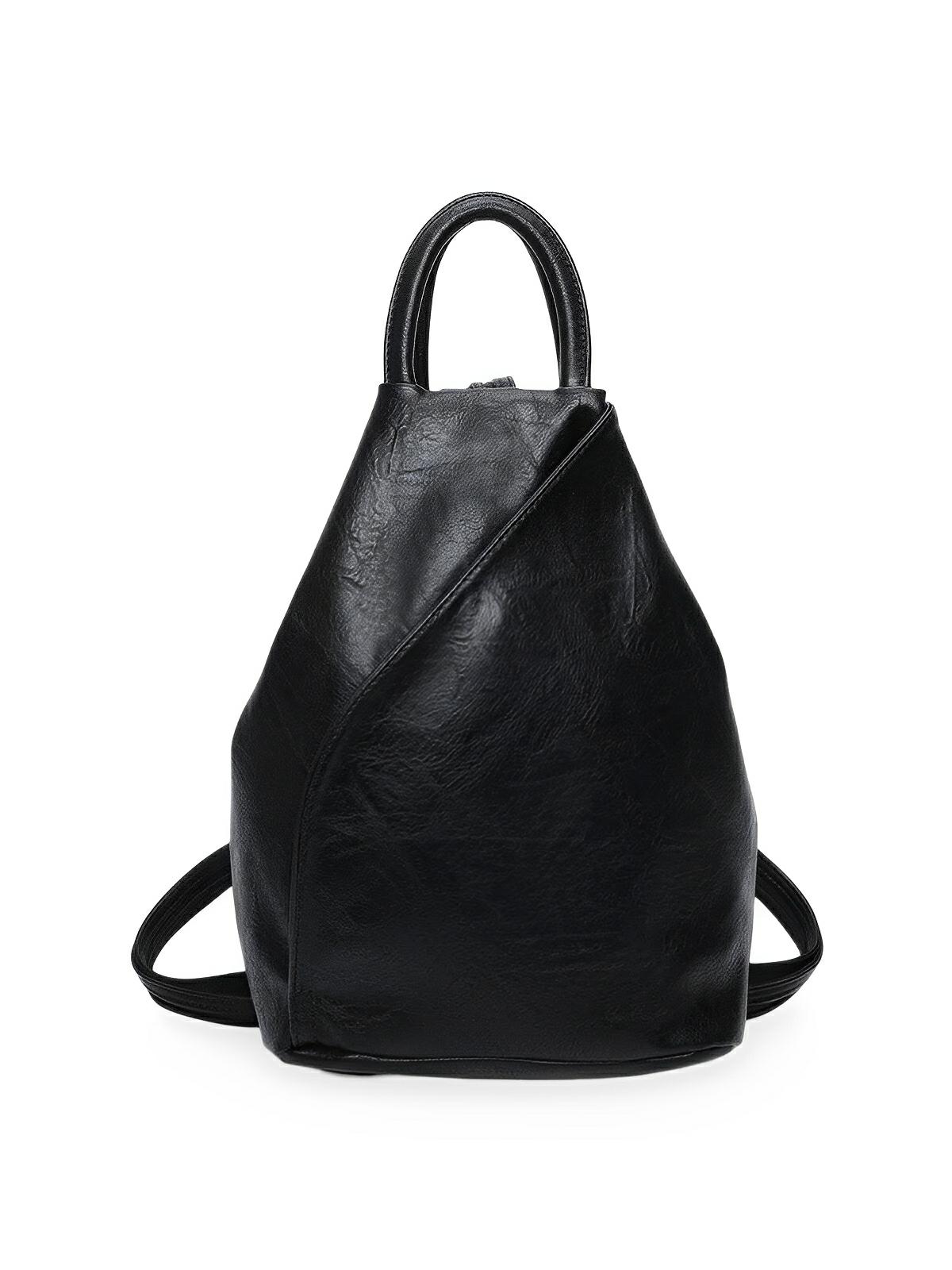 Sac à dos femme, simili vegan, léger, grande capacité, usage quotidien, modèle Tamara - Sac à dos - Noir