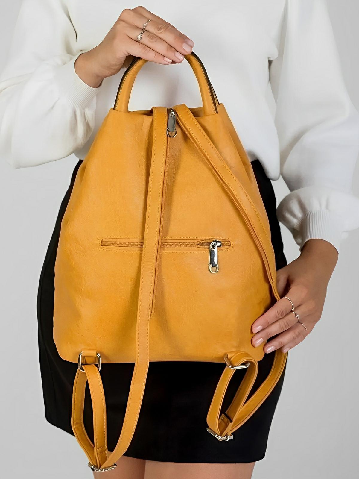 Sac à dos femme, simili vegan, léger, grande capacité, usage quotidien, modèle Tamara - Sac à dos - Camel