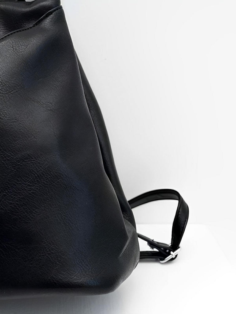 Sac à dos femme, simili vegan, léger, grande capacité, usage quotidien, modèle Tamara - Sac à dos - Noir