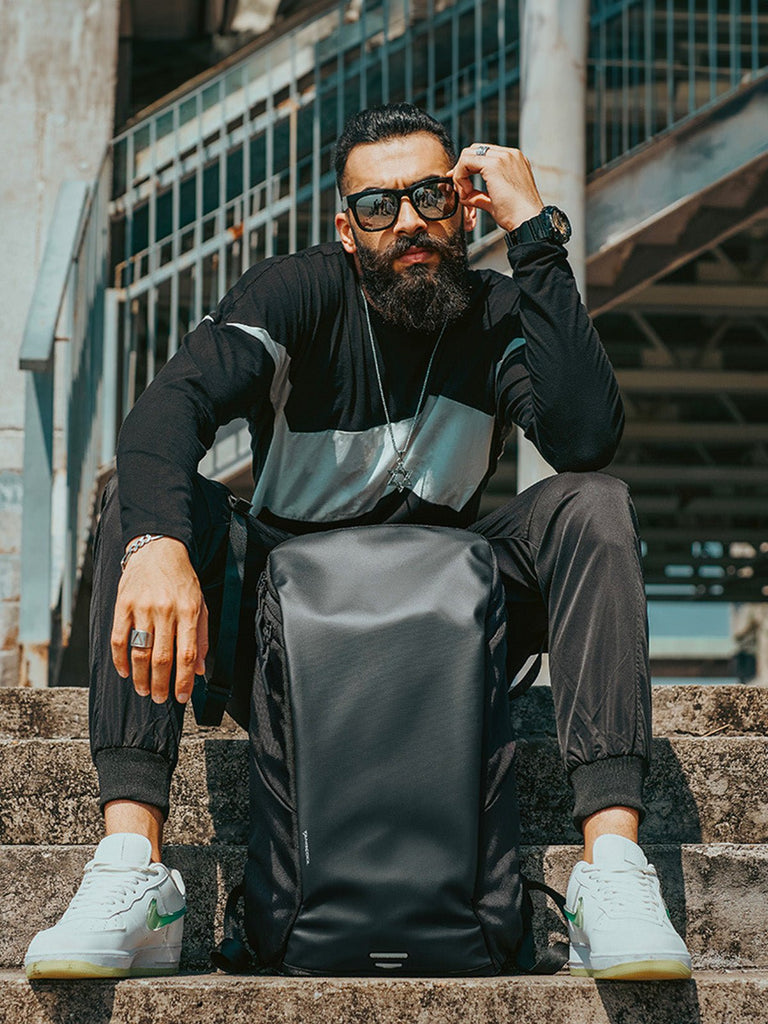 Sac à dos homme, voyage, ordinateur, imperméable, grande capacité, design moderne, noir, modèle Lorny - Sacoche - Noir S