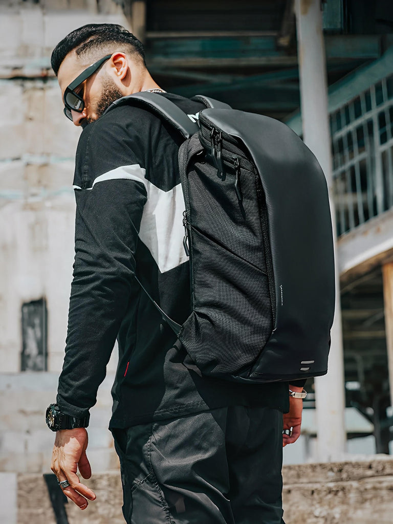 Sac à dos homme, voyage, ordinateur, imperméable, grande capacité, design moderne, noir, modèle Lorny - Sacoche - Noir S