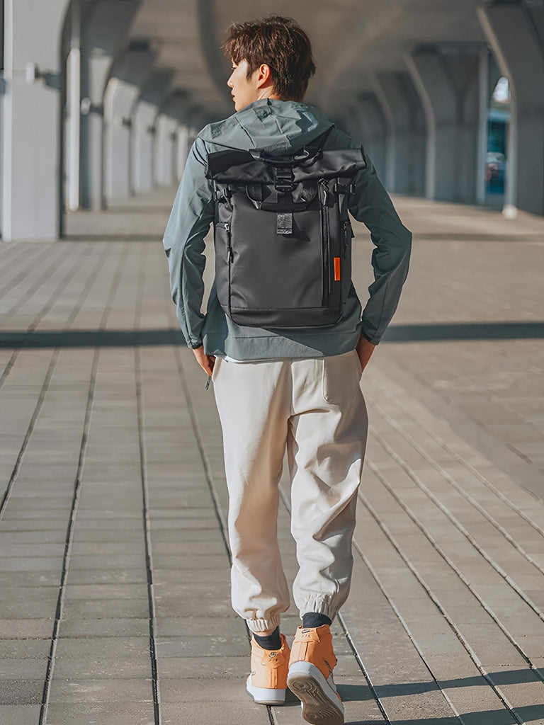 Sac à dos imperméable pour ordinateur, compagnon de voyage urbain, grand format léger et résistant, modèle Daniel - Sacoche - Gris