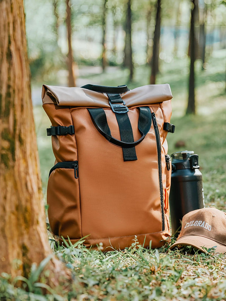 Sac à dos imperméable pour ordinateur, compagnon de voyage urbain, grand format léger et résistant, modèle Daniel - Sacoche - Marron
