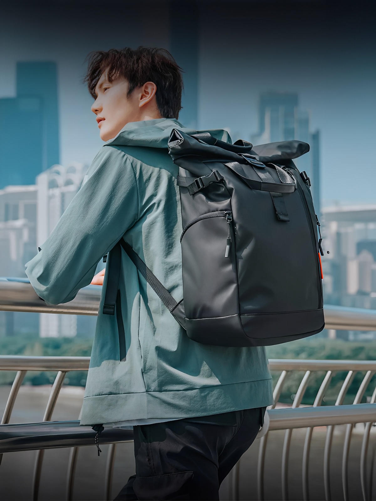 Sac à dos imperméable pour ordinateur, compagnon de voyage urbain, grand format léger et résistant, modèle Daniel - Sacoche - Gris