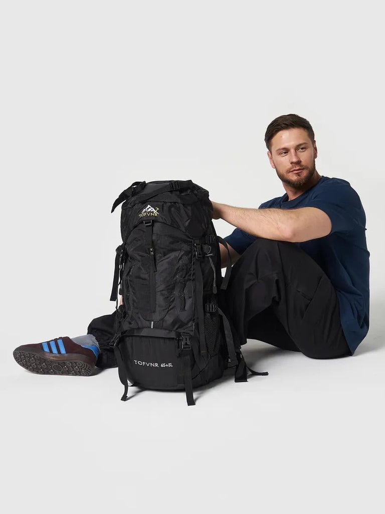 Sac à dos randonnée 65L, trekking, voyage, alpinisme, camping, sport outdoor, modèle Evero - Sac à dos - Noir