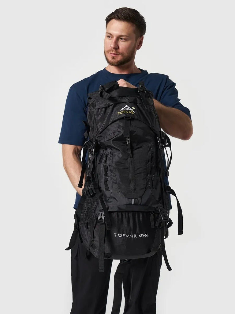 Sac à dos randonnée 65L, trekking, voyage, alpinisme, camping, sport outdoor, modèle Evero - Sac à dos - Noir