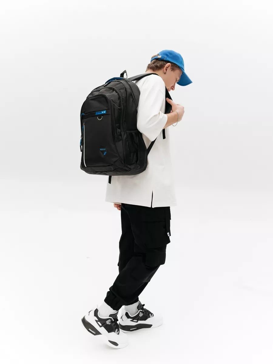 Sac à dos sport homme, grande capacité, compartiment ordinateur, dos matelassé, usage quotidien, modèle Brent - Sac à dos - Bleu