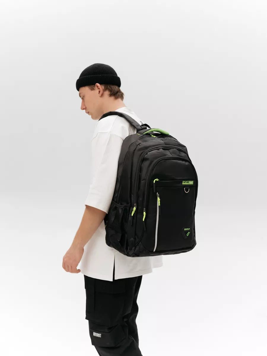 Sac à dos sport homme, grande capacité, compartiment ordinateur, dos matelassé, usage quotidien, modèle Brent - Sac à dos - Vert