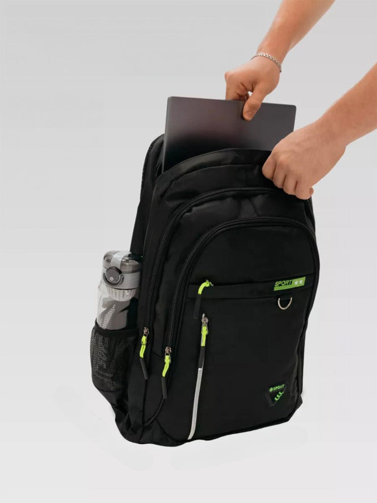 Sac à dos sport homme, grande capacité, compartiment ordinateur, dos matelassé, usage quotidien, modèle Brent - Sac à dos - Vert