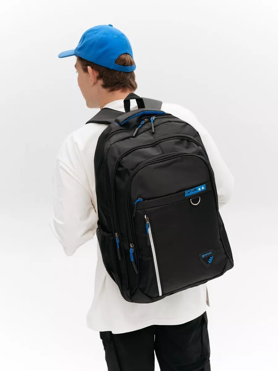Sac à dos sport homme, grande capacité, compartiment ordinateur, dos matelassé, usage quotidien, modèle Brent - Sac à dos - Bleu