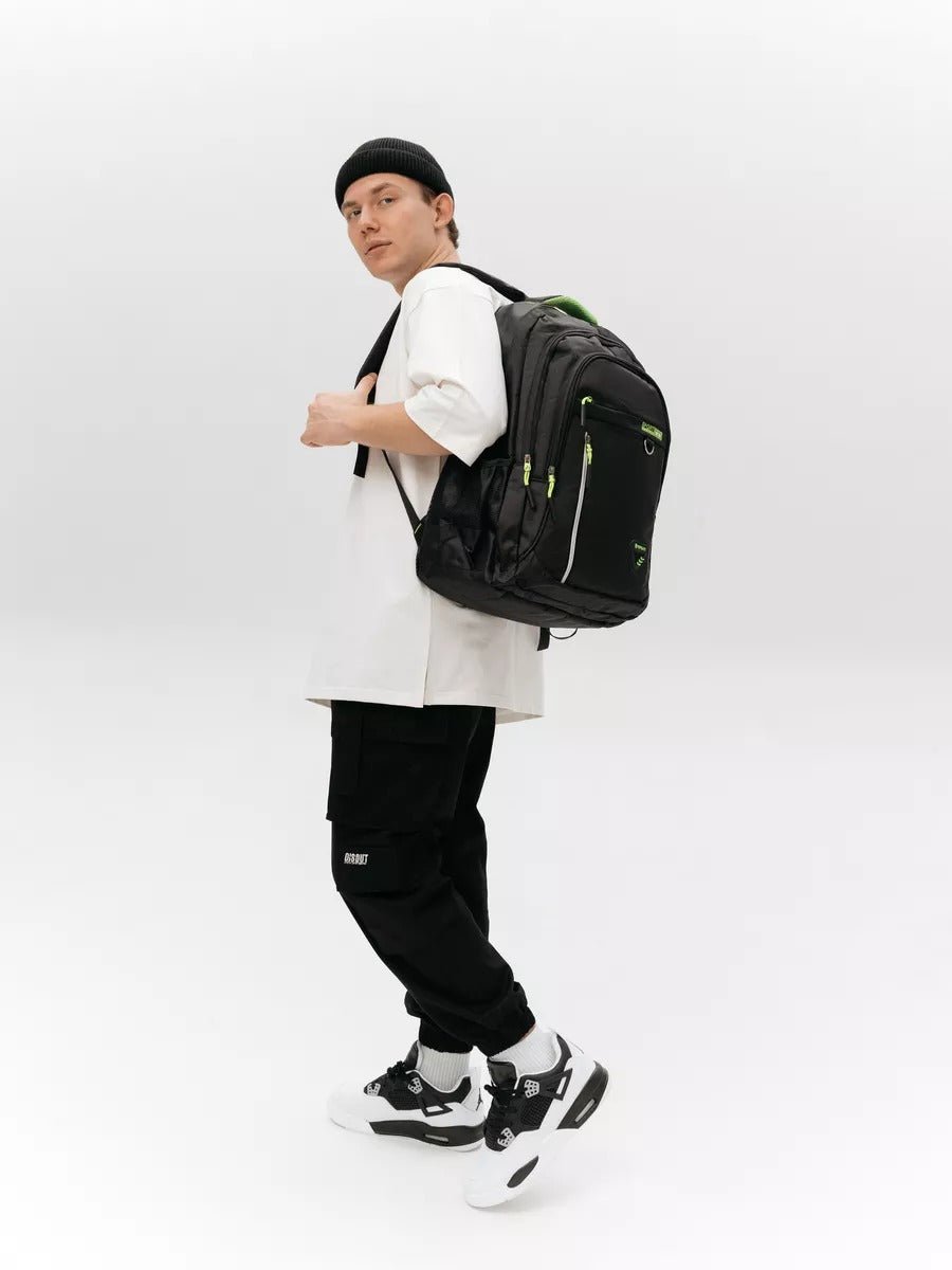 Sac à dos sport homme, grande capacité, compartiment ordinateur, dos matelassé, usage quotidien, modèle Brent - Sac à dos - Vert
