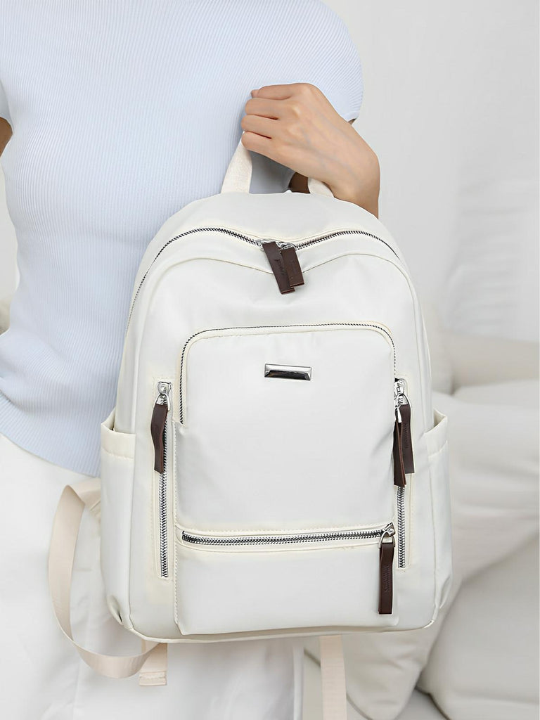 Sac à dos urbain femme, grande capacité, léger, multi - compartiments, voyage et quotidien, modèle Denise - Sac à dos - Blanc