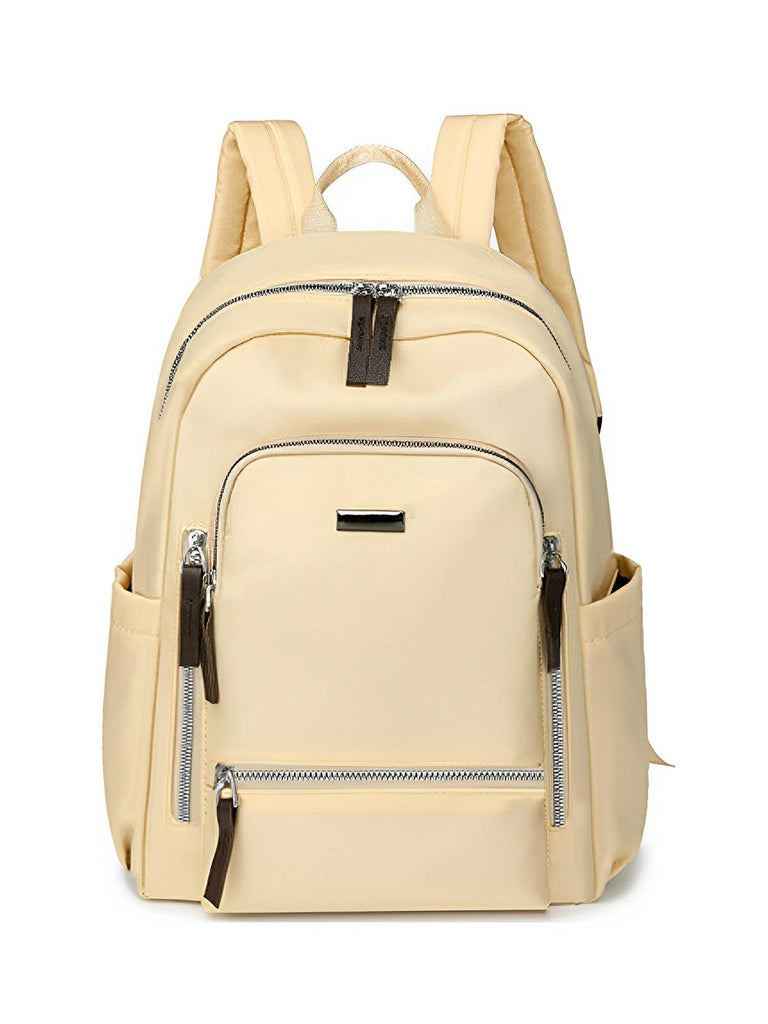 Sac à dos urbain femme, grande capacité, léger, multi - compartiments, voyage et quotidien, modèle Denise - Sac à dos - Beige