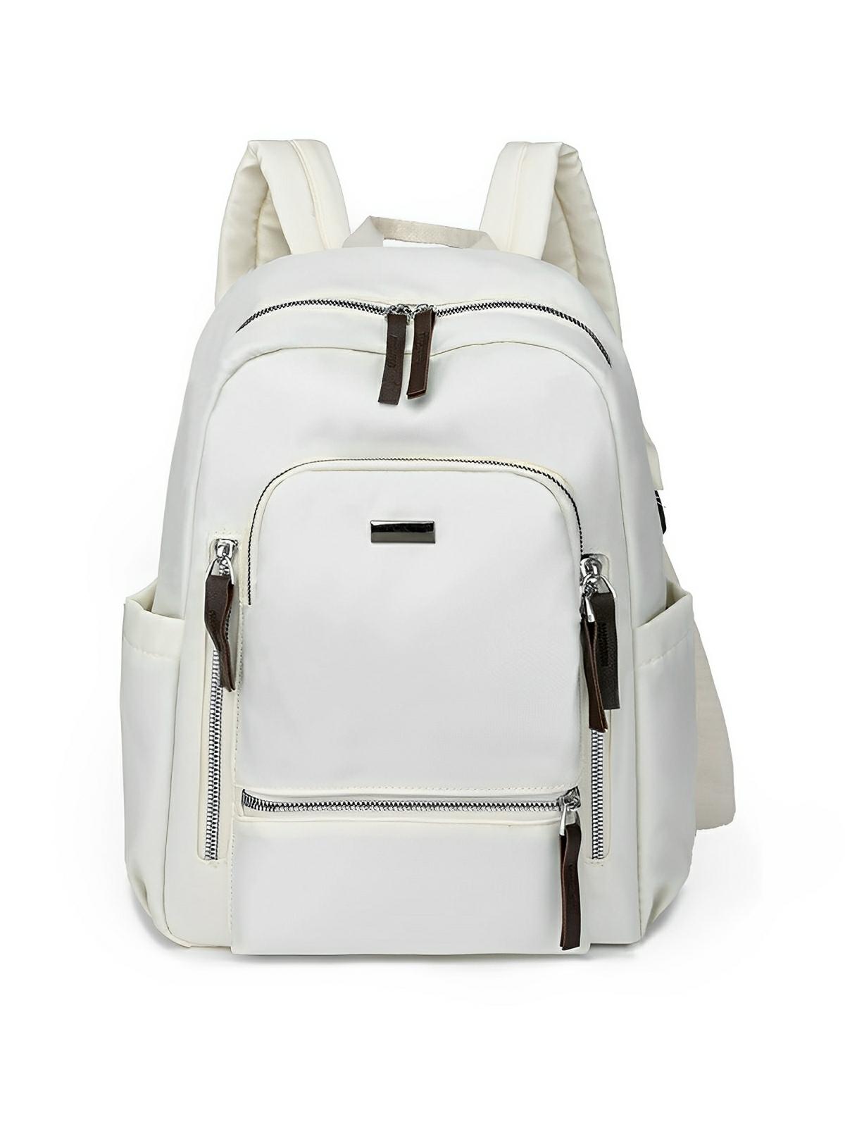 Sac à dos urbain femme, grande capacité, léger, multi - compartiments, voyage et quotidien, modèle Denise - Sac à dos - Blanc