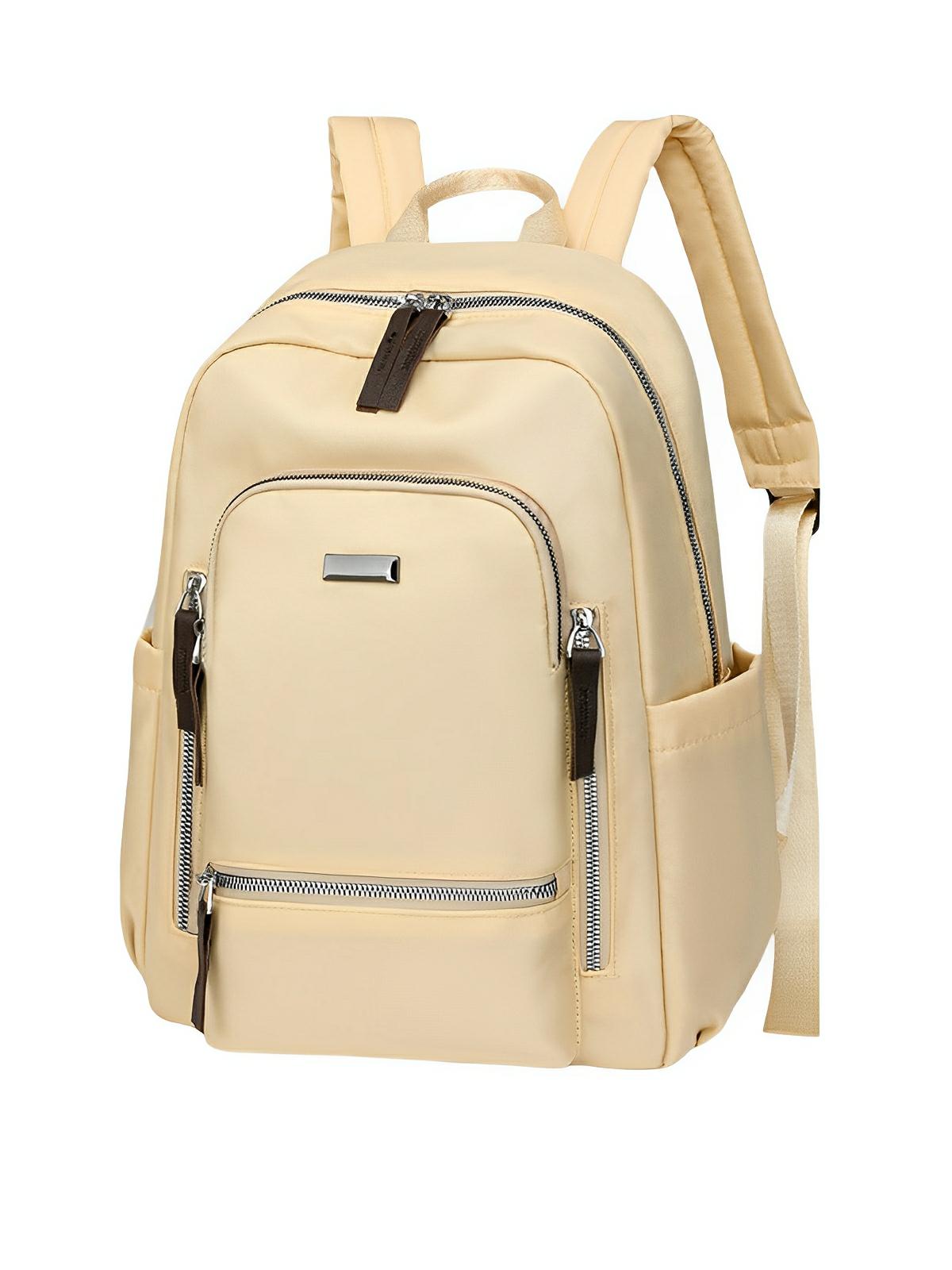 Sac à dos urbain femme, grande capacité, léger, multi - compartiments, voyage et quotidien, modèle Denise - Sac à dos - Beige