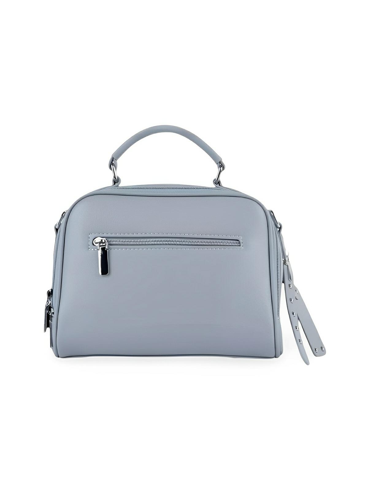 Sac bandoulière femme, grand format, simili vegan, poches multiples, bandoulières interchangeables, zip sécurisé, style moderne, modèle Karine - Sac Bandoulière - Bleu