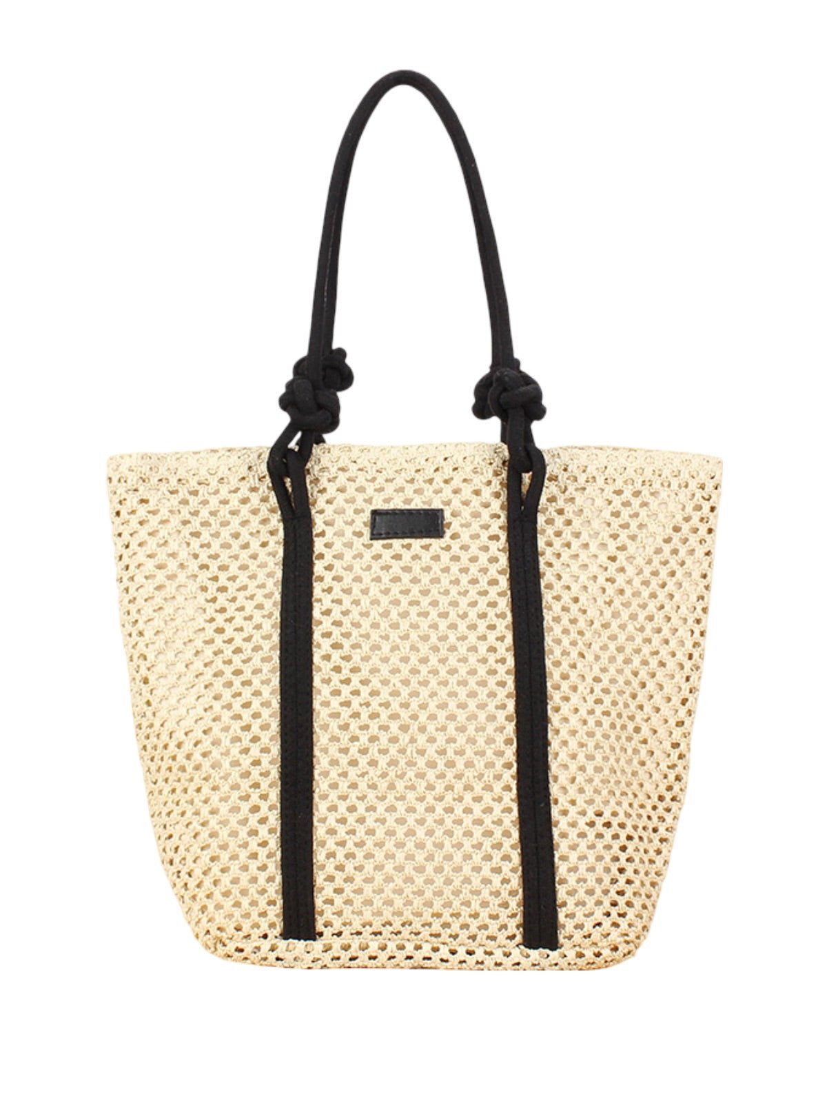 Sac cabas de plage, femme, panier tressé raphia, sac d'été léger, idéal pour vacances, style bohème, modèle Louanne - Sac de plage - Beige