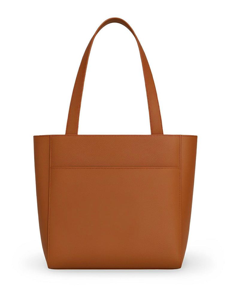Sac cabas femme, grande capacité, simili vegan souple, porté épaule ou bandoulière, fermeture zippée, modèle Elisabette - Sac à main - Camel