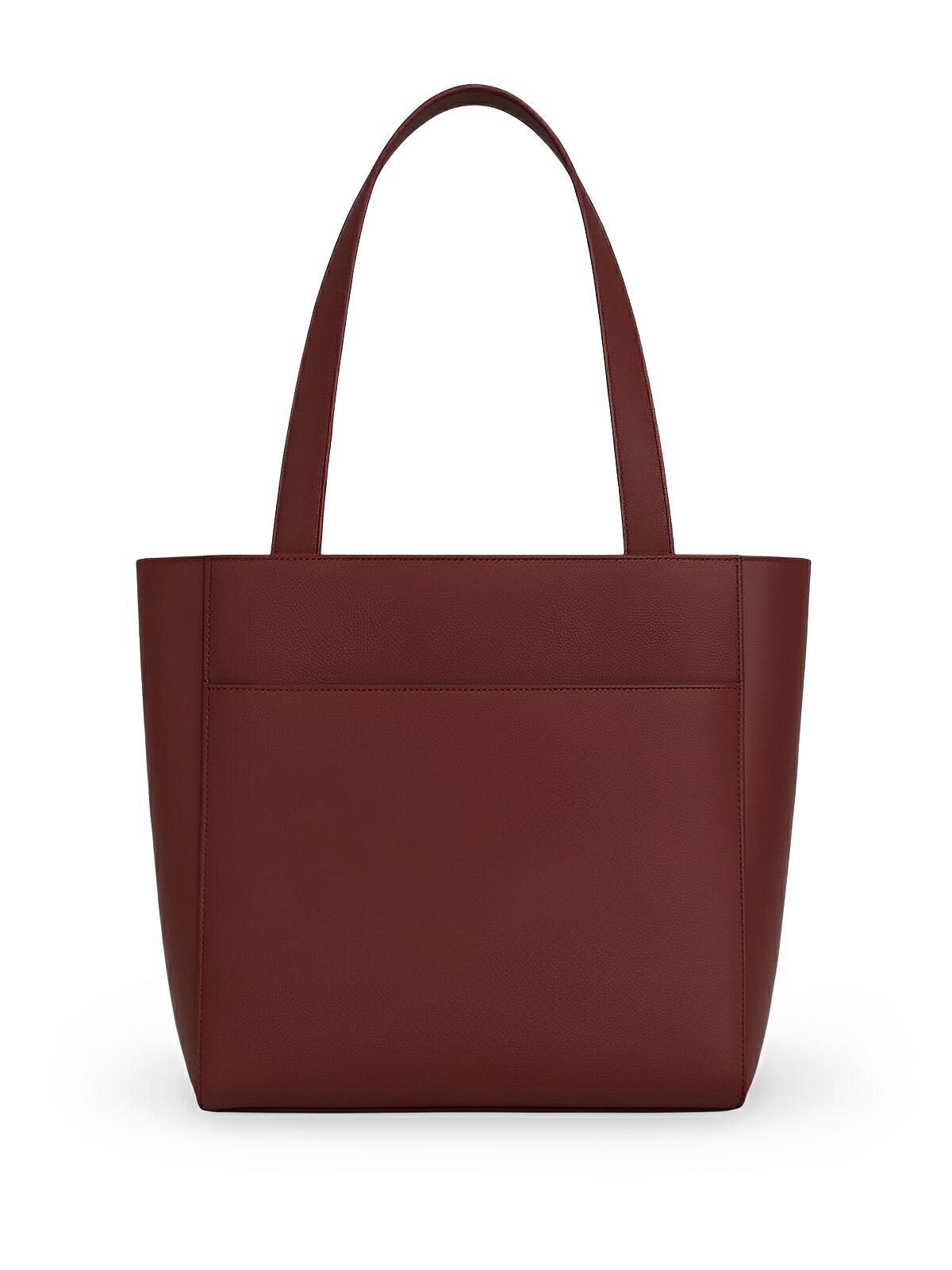 Sac cabas femme, grande capacité, simili vegan souple, porté épaule ou bandoulière, fermeture zippée, modèle Elisabette - Sac à main - Bordeaux