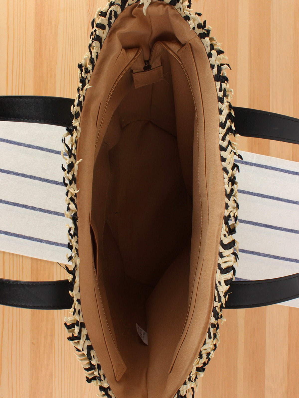 Sac de plage pour femme, grand cabas d'été à paille, sac épaule léger, panier tressé chic style tote bag, modèle Céline - Sac de plage - Noir
