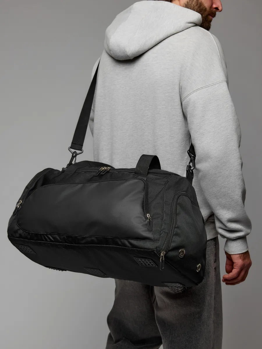 Sac de sport déperlant, compartiment chaussures, sac de voyage, sac fitness, sac à bandoulière, modèle Kilim - Sac de voyage - Noir