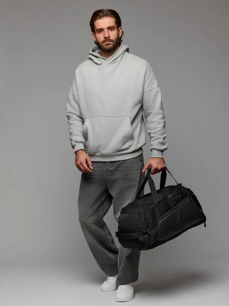 Sac de sport déperlant, compartiment chaussures, sac de voyage, sac fitness, sac à bandoulière, modèle Kilim - Sac de voyage - Noir