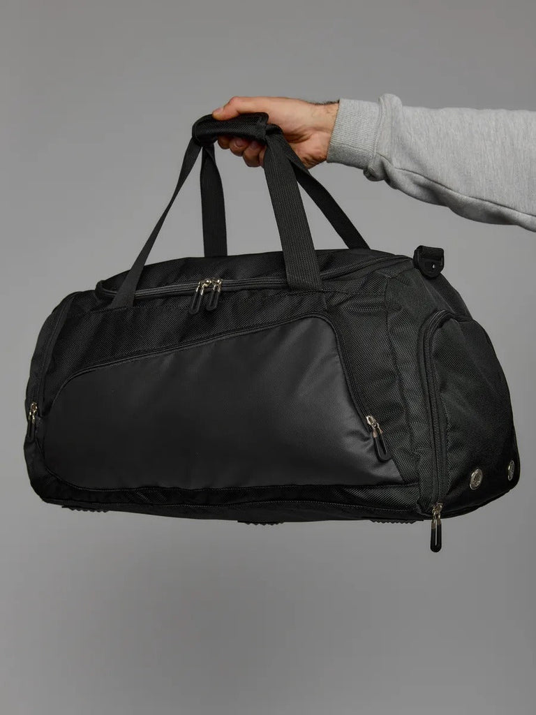 Sac de sport déperlant, compartiment chaussures, sac de voyage, sac fitness, sac à bandoulière, modèle Kilim - Sac de voyage - Noir