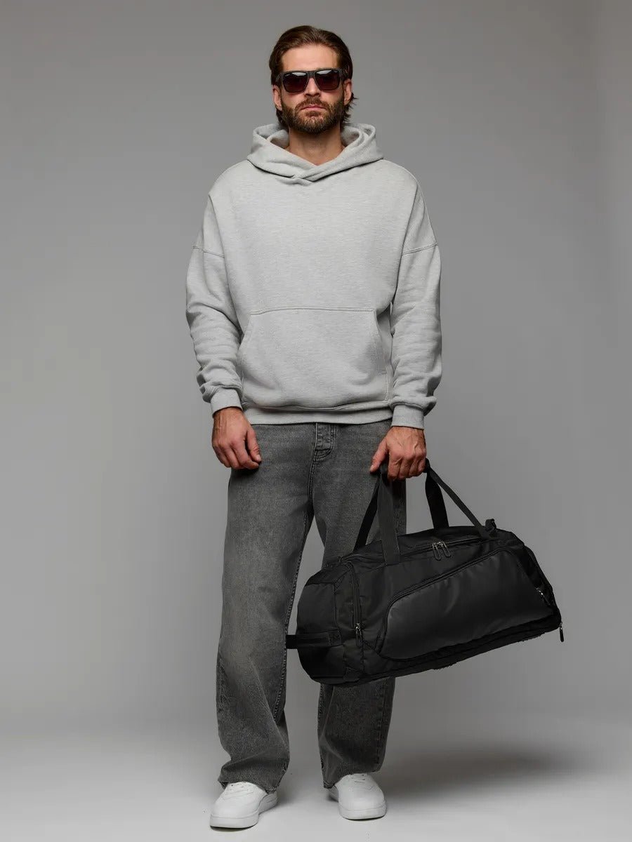 Sac de sport déperlant, compartiment chaussures, sac de voyage, sac fitness, sac à bandoulière, modèle Kilim - Sac de voyage - Noir