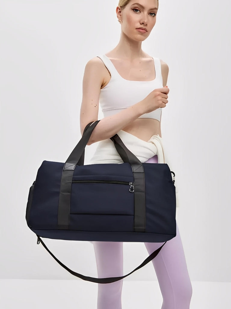 Sac de sport imperméable, sac de voyage compartiment chaussures, bagage de vacances, sac fitness gym, sac cabine léger, modèle Cornelis - Sac de voyage - Bleu marine