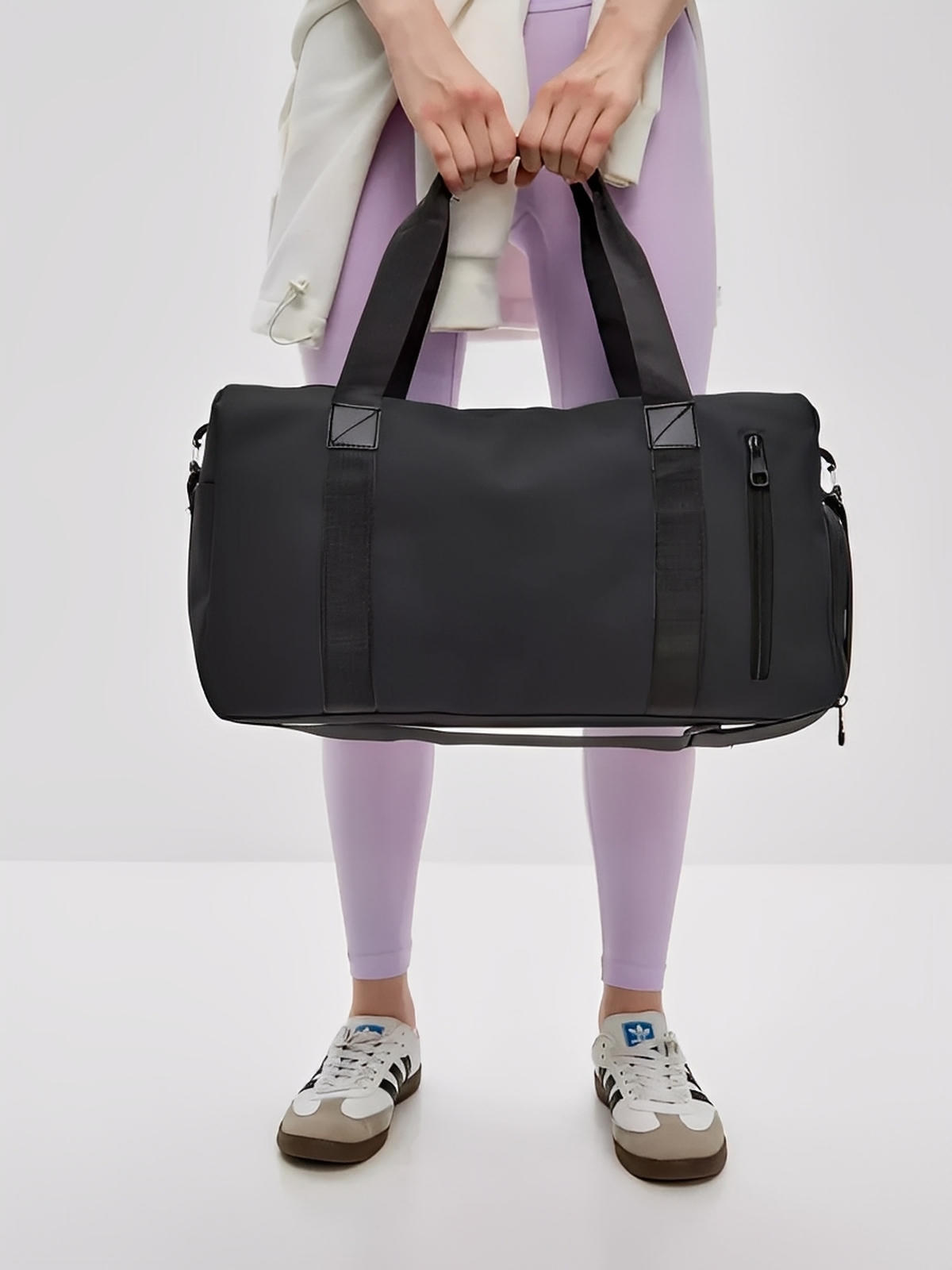 Sac de sport imperméable, sac de voyage compartiment chaussures, bagage de vacances, sac fitness gym, sac cabine léger, modèle Cornelis - Sac de voyage - Noir