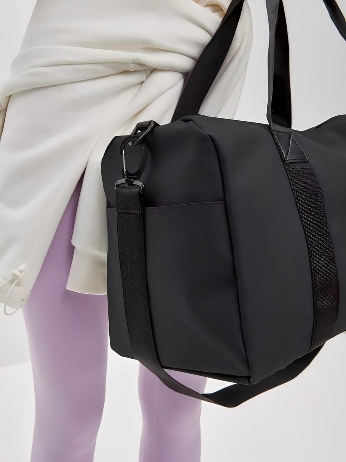 Sac de sport imperméable, sac de voyage compartiment chaussures, bagage de vacances, sac fitness gym, sac cabine léger, modèle Cornelis - Sac de voyage - Noir