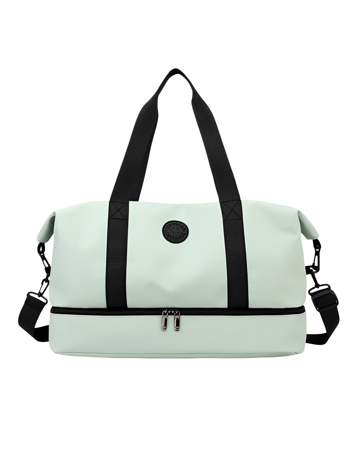 Sac de voyage grande capacité, sac de sport déperlant, compartiment chaussures, sac week - end mixte, bandoulière réglable, modèle Mahaut - Sac de voyage - Menthe