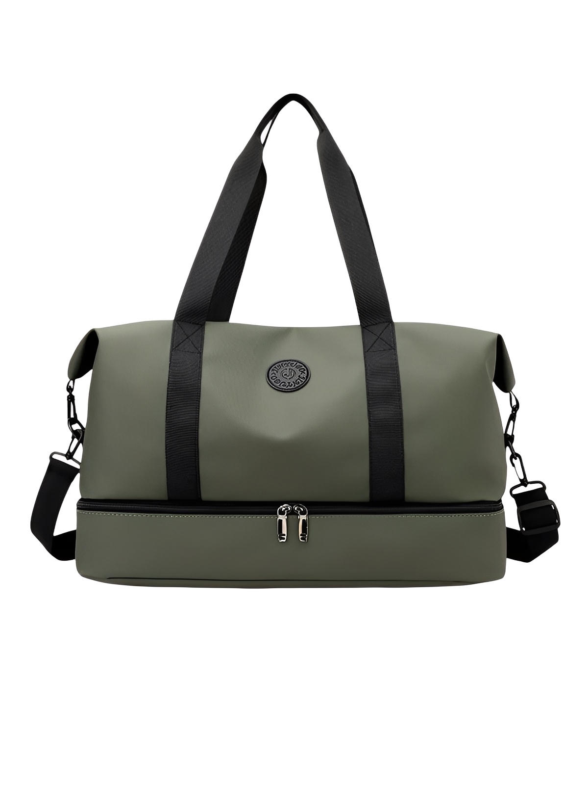 Sac de voyage grande capacité, sac de sport déperlant, compartiment chaussures, sac week - end mixte, bandoulière réglable, modèle Mahaut - Sac de voyage - Vert